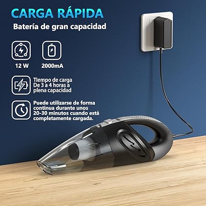 Aspiradora Portátil de Mano para Carro, Hogar u Oficina