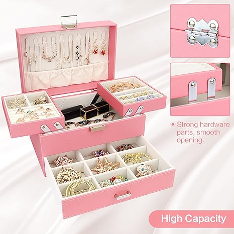 Caja Organizadora de Joyas de 2 Niveles con Cajones TK