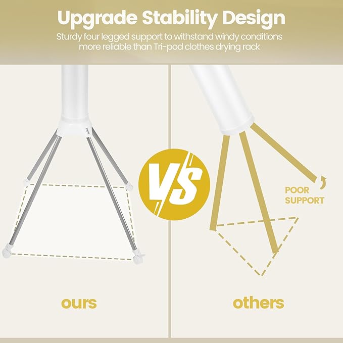 TENDEDERO DE ROPA PLEGABLE DE 4 PATAS ESTANTE DE SACADO PELABLE AL AIRE LIBRE