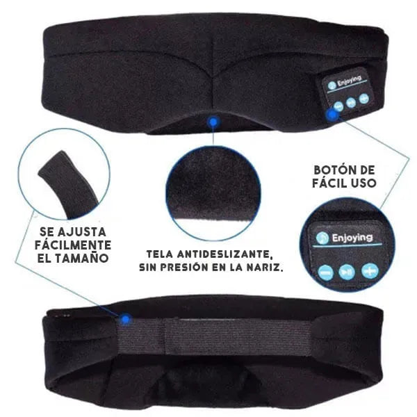 Máscara Antifaz Gafas para Dormir con Audífonos Bluetooth