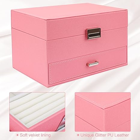 Caja Organizadora de Joyas de 2 Niveles con Cajones TK