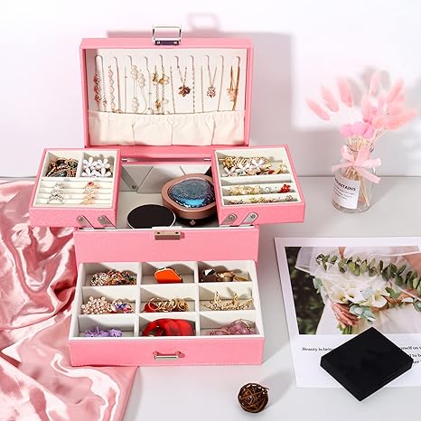 Caja Organizadora de Joyas de 2 Niveles con Cajones TK