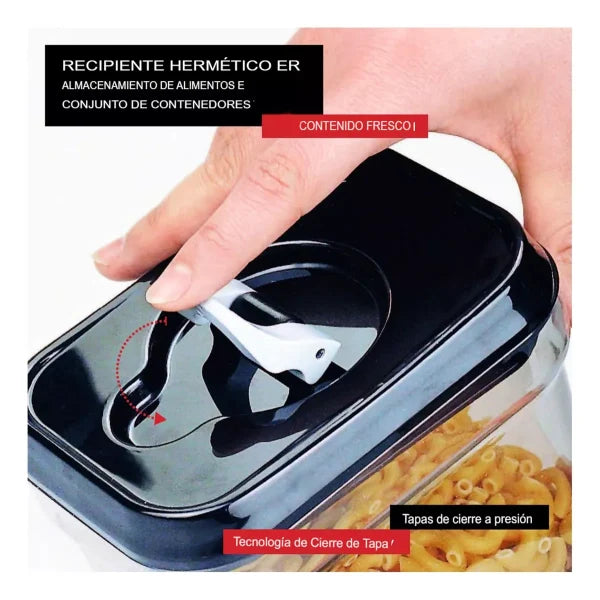 Juego Recipientes Herméticos 7 Piezas Contenedores