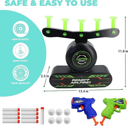 JUEGOS DE DISPARO DE BOLAS FLORANTES PARA NIÑOS, CON 2 PISTOLA