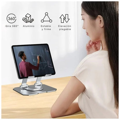 Soporte Portátil Giratorio de 360° para Tableta y Teléfono TK