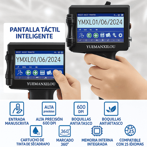 Impresora de Mano Portátil para Codificación, QR, Fecha y Logotipos